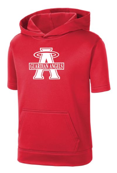 GA Red, YOUTH Sport Tek Short Sleeve Hoodie-Spiritwear